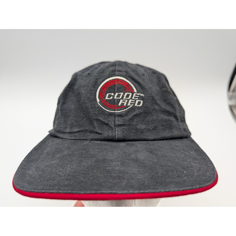 VTG 90's Mountain Dew Code Red Hat Black Red Embroidered Logo Adjustable